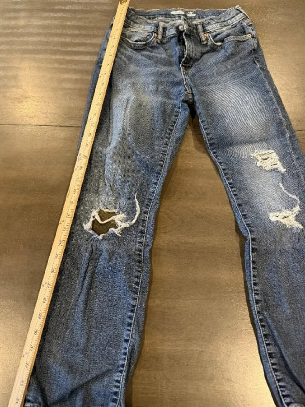 Old Navy Boys Karate Slim Built-In Flex Distressed Jeans Blue Size 10